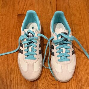 Adidas White and Teal Sneakers